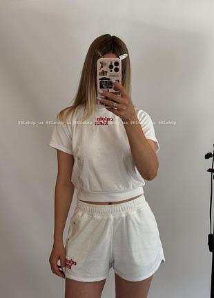 Костюм calvin klein | towel terry ck | білий костюм | шорти та футболка