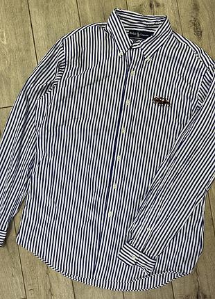 L | сорочка vintage polo ralph lauren triple pony custom fit