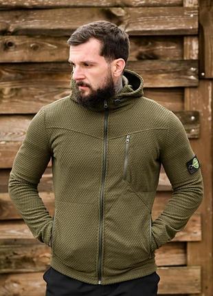 Флисовая термокофта stone island олива l