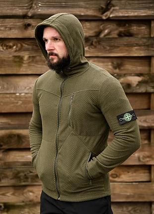 Флисовая термокофта stone island олива l 2