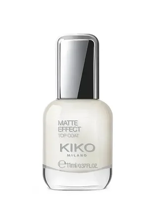 Матовое верхнее покрытие для ногтей kiko milano matte top coat, 11 мл