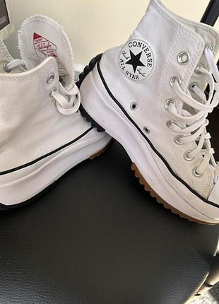 Кеди жіночі converse run star hike platform leather white