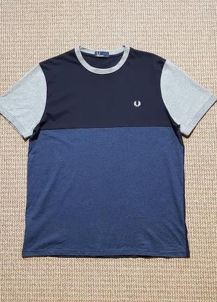 Fred perry футболка оригінал (l) синя сіра