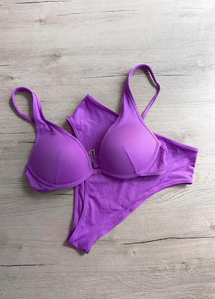 Красивий фіолетовий купальник роздільний h&m