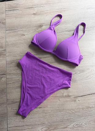 Красивий фіолетовий купальник роздільний h&m