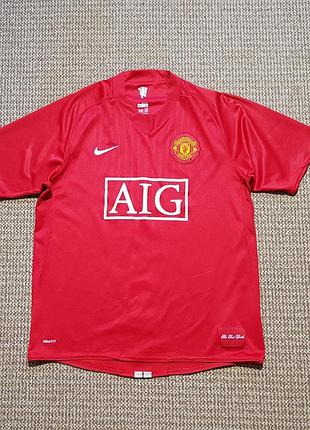 Nike manchester united 2007-09 home soccer football jersey футболка оригинал (l)