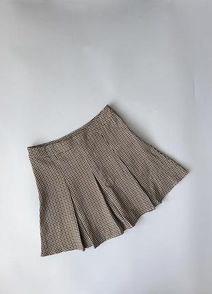🤎 коротка спідниця плисе в дрібну клітинку shein (preppy / academy style)