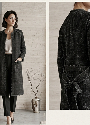 Кардиган zara кофта с поясом  люрекс