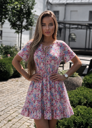 Літня сукня🌸 легка квіткова 🌸 shein 👗 літня міні-сукня 🌸 квітковий принт🌸л/хл