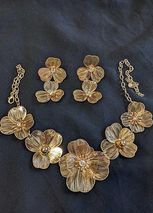 Avon колье и серьги цветка оригинал