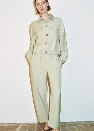 Штани carrot fit з еластичним поясом від zara