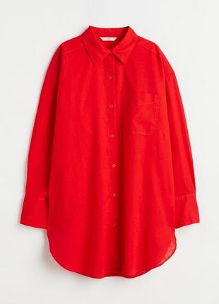 Сорочка  h&m червона льон