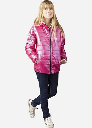 Підліткова демісезонна двостороння куртка для дівчинки o! clothing 182853 140-146 см рожева (lv2200004845890)