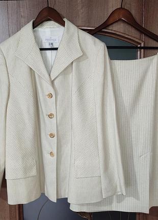Елегантний вовняний / шовковий костюм prestige elegance s.a. paris (вовна, шовк)