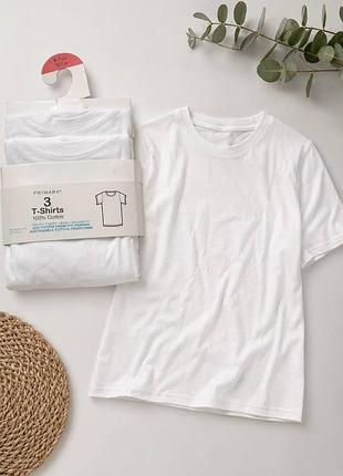 Набор базовых футболок primark 3 шт. 6–7 лет (122 см) 100% хлопок