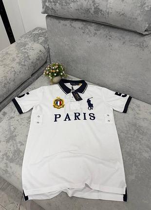 Футболка polo ralph lauren paris | біла | унісекс | 100% бавовна | s–xl
