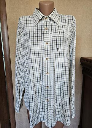 Мужская рубашка в клетку barbour tattersall shirt (размер xl)