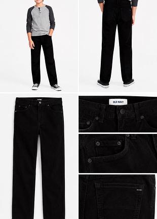 Вельветові штани old navy для підлітка. класична модель у чорному кольорі black jack,
