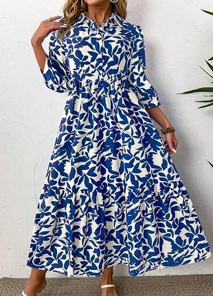 Довга сукня сорочка в принт shein 3xl батал