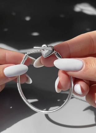 Срібний браслет pandora s925 ale серце