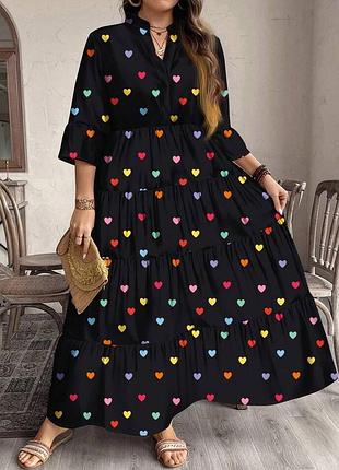 Довга сукня в сердечка shein 3xl батал