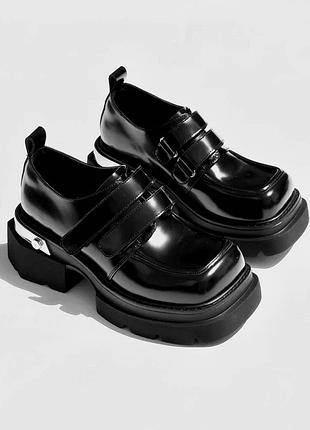 Туфли evie для девочки iron black, размер 36 (23,5 см.)