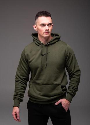 Утеплена кофта худі nike унісекс хакі