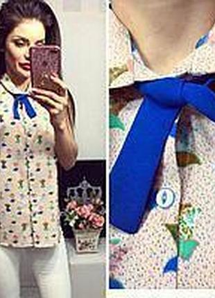 Блуза 781 пудра в малюнок 46