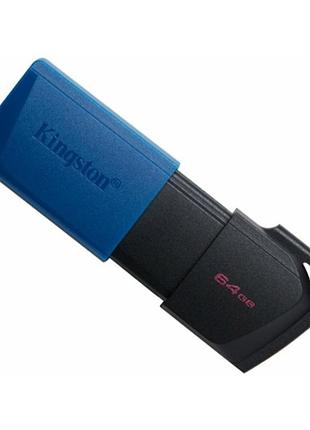 Флешка юсб kingston dt exodia m 64gb usb flash drive 3.2 пам'ять 64 гб black/blue