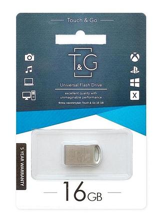 Флеш память t&g usb 2.0 16gb metal 105 steel