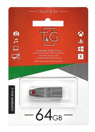 Usb-накопитель t&g 64gb chrome 115 usb flash drive 2.0 64 гб steel
