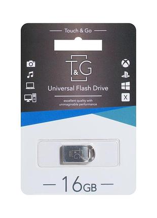Флеш память t&g usb 2.0 16gb metal 107 steel