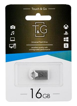 Флеш память t&g usb 2.0 16gb metal 106 steel