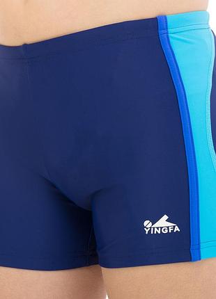 Плавки боксери для хлопчиків для плавання yingfa вік 4-16 років синій-блакитний 24s653-2 8