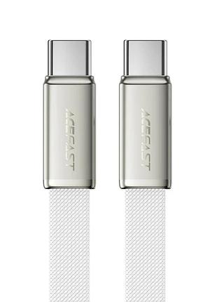 Кабель acefast c24-03, type-c to type-c, 60w, 3a, 1.2m, braided wire, zinc alloy + tpe connectors, white