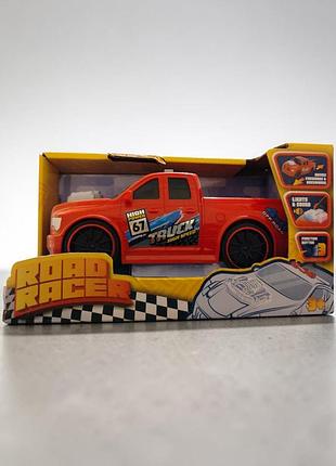 Детская машинка пикап road racer truck high speed со звуком и светом на батарейках (красная)