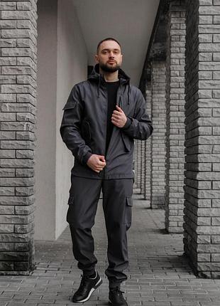 Спортивний костюм комплект чоловічий soft shell без флісу "easy"осінь весна