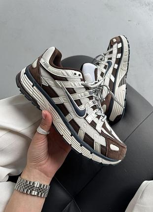 Білі кросівки унісекс nike p-6000 white brown х найк 45