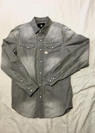 Джинсовый овершот g-star raw серый оригинальный рубашка