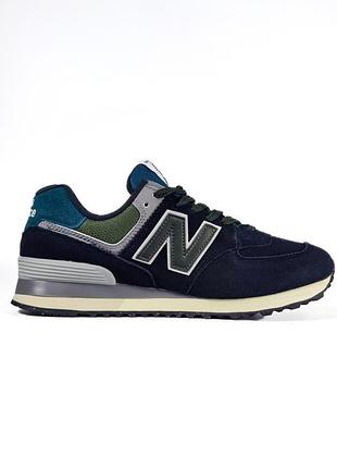 Сині чоловічі кросівки new balance 574 cordura blue х нью беланс 44