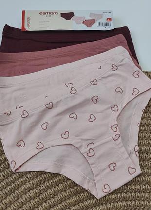 Трусы хипстеры для девочки pepperts by esmara kids набор 4 шт bs001367, размер 134-140