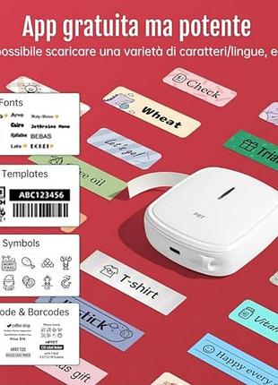 Портативний термопринтер етикеток і наклейок prt hprt t20 bluetooth 203 dpi
