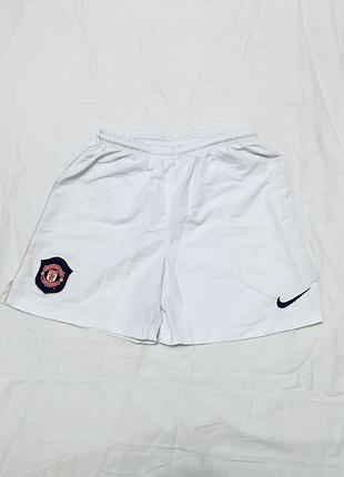 Винтажные футбольные шорты nike x manchester united на 10-12 лет 140-146-152см белые винтажные