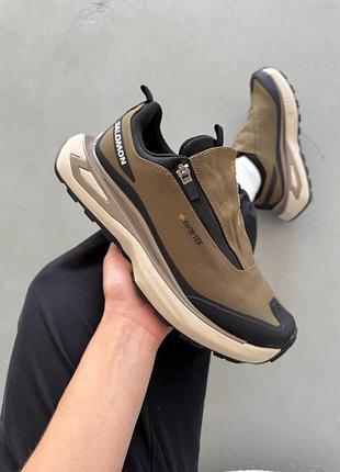 Мужские оливковые кроссовки salomon odyssey gore-tex olive winter termo х саломон 44
