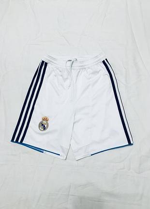 Винтажные футбольные шорты adidas x real madrid на 10-9 лет 140-134 см белые винтажные