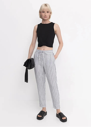Жіночі лляні штани h&m у смужку