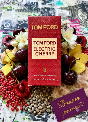 Духи electric cherry з феромонами, соковиті вишневі парфуми унісекс вишня жасмин, стійка вишнева парфумована вода, тестер, подарунок дівчині хлопцю