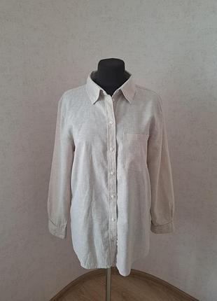 Женская рубашка из смеси льна и коттона h&amp;m