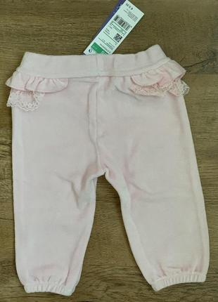 Велюровые штанишки девочке «benetton baby» р.6-9m/68cm.7 фото