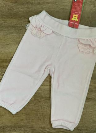 Велюровые штанишки девочке «benetton baby» р.6-9m/68cm.5 фото